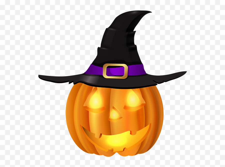 Halloween Pumpkin With Witch Hat Png - Halloween Pumpkin Clip Art Emoji,Witch Hat Emoji