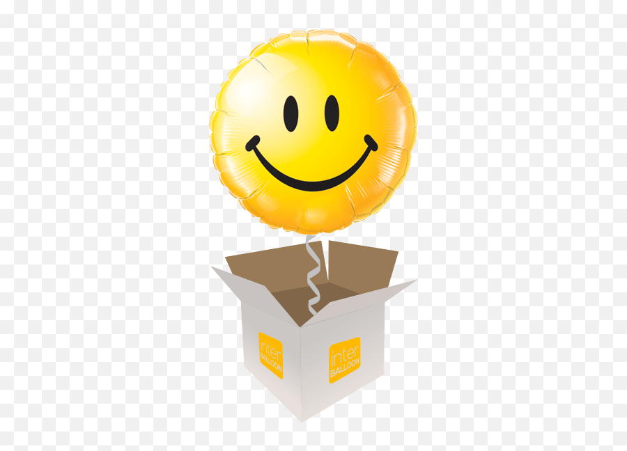 Crewe Helium Balloon Delivery In A Box - Transparent Smiley Face Balloon Emoji,Emoji Balloons For Sale