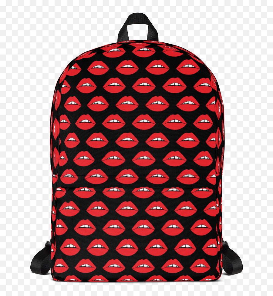 Lips - Gore Backpack Emoji,Black Emoji Backpack