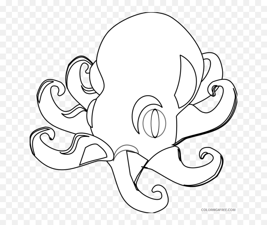 Octopus Outline Coloring Pages Octopus Printable - Dot Emoji,Ocotpus Emotions