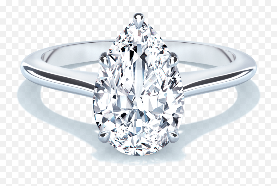 The Classic - Lab Created Diamond Engagement Ring Pear Diamond No Background Emoji,Emotions Diamonds Idd