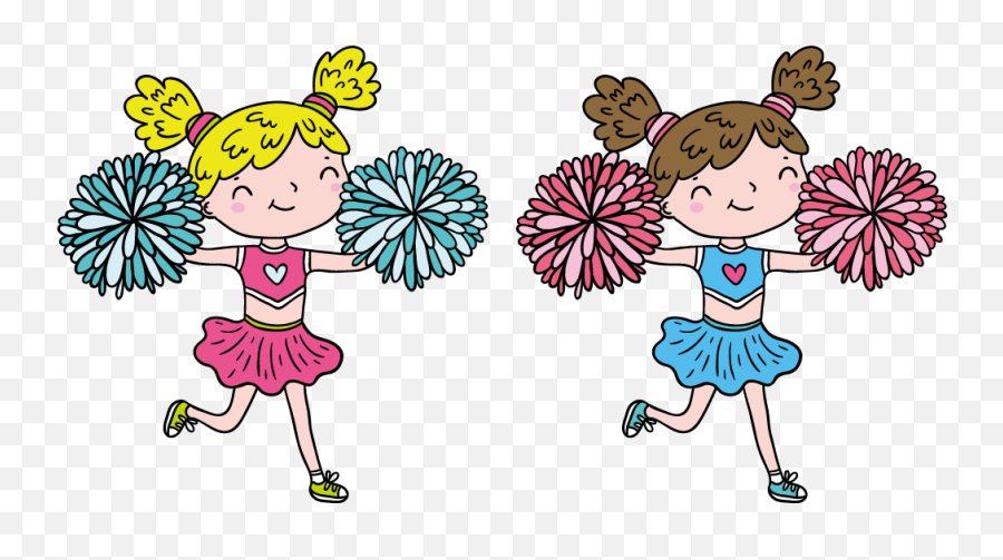 Cartoon Cheerleader Png Clipart - Pom Pom Stilizzato Emoji,Cheerleader Emoji