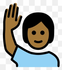 Woman Raising Hand Emoji Clipart - Raising Hands,Woman Shrugging Emoji