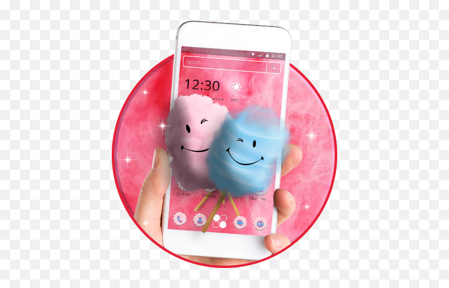 Sweet Cotton Candy 2d Theme - Iphone Emoji,Cotton Candy Emoji