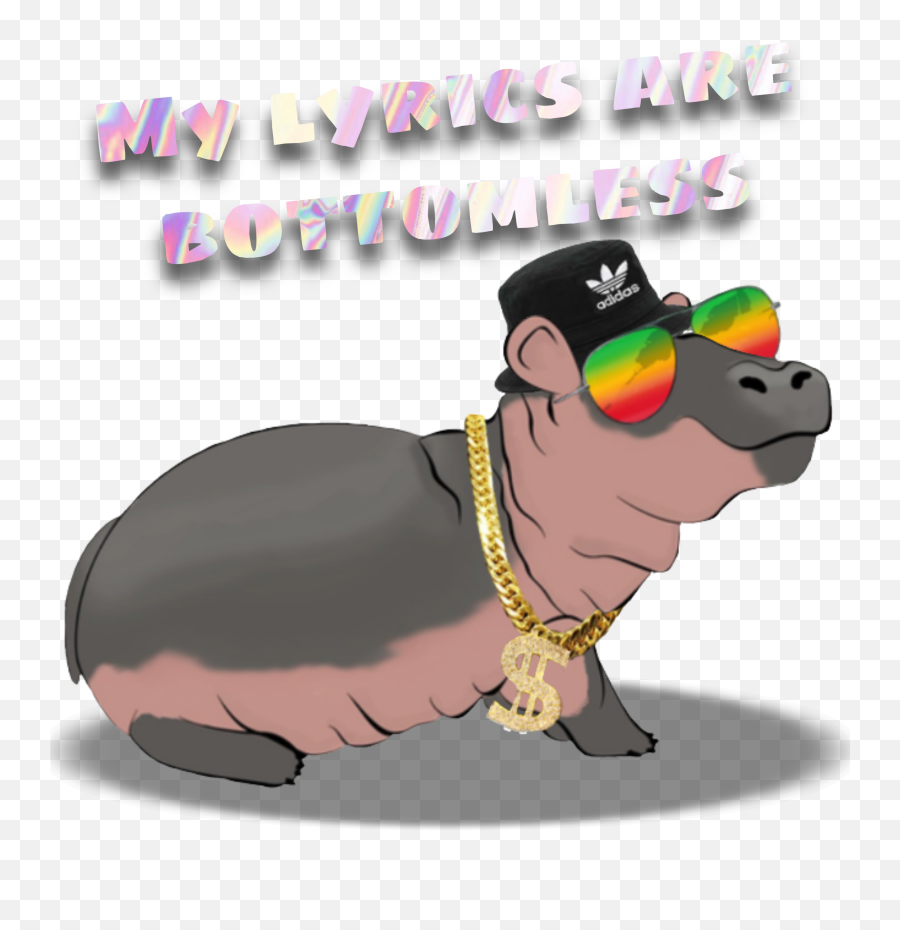 Hiphop Hippo Hippopotamus Sticker - Collar Emoji,Hippopotamus Emoji