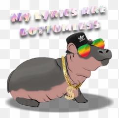 Hiphop Hippo Hippopotamus Sticker - Collar Emoji,Hippopotamus Emoji