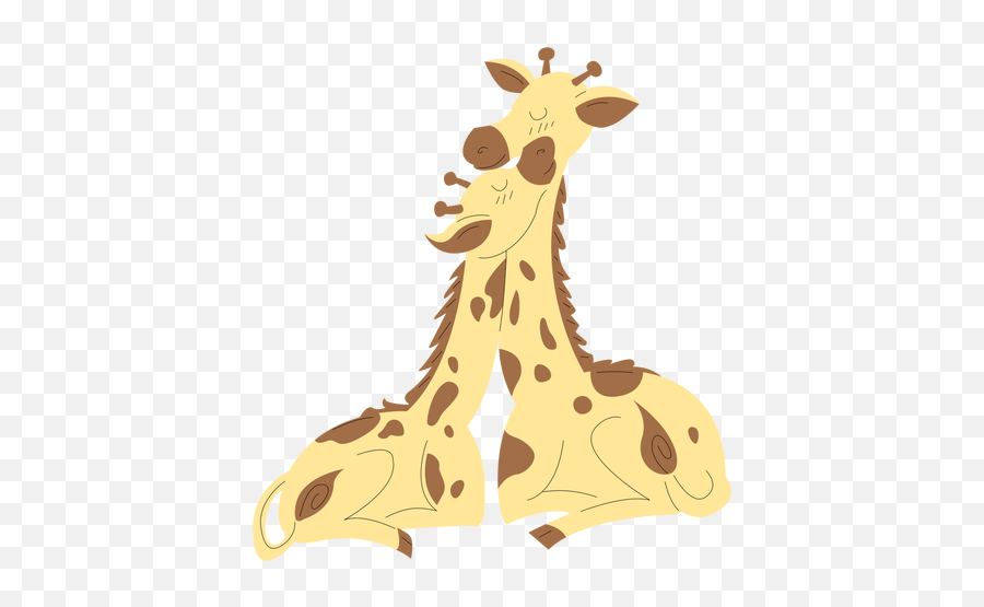 Animals Mom And Baby Giraffe Illustration - Transparent Png Dibujo Jirafa Mama Y Bebe Emoji,Giraffe Emoticon Text