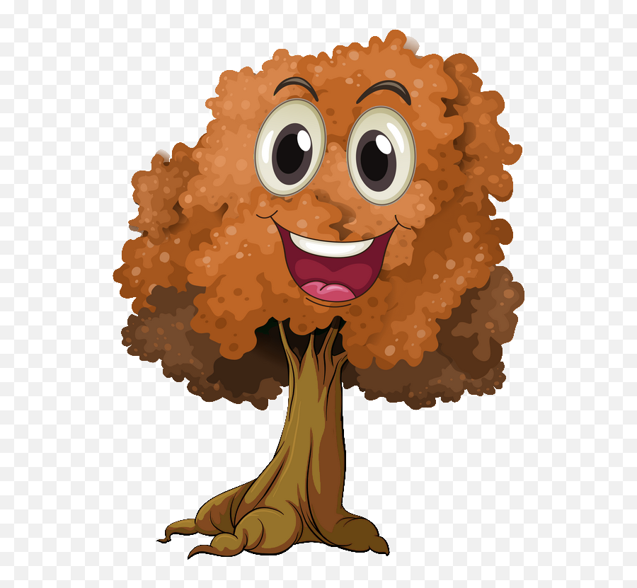 Série De 12 Arbres - Tree Face Clip Art Transparent Tree Cartoon Face Png Emoji,Emoticon De Craciun