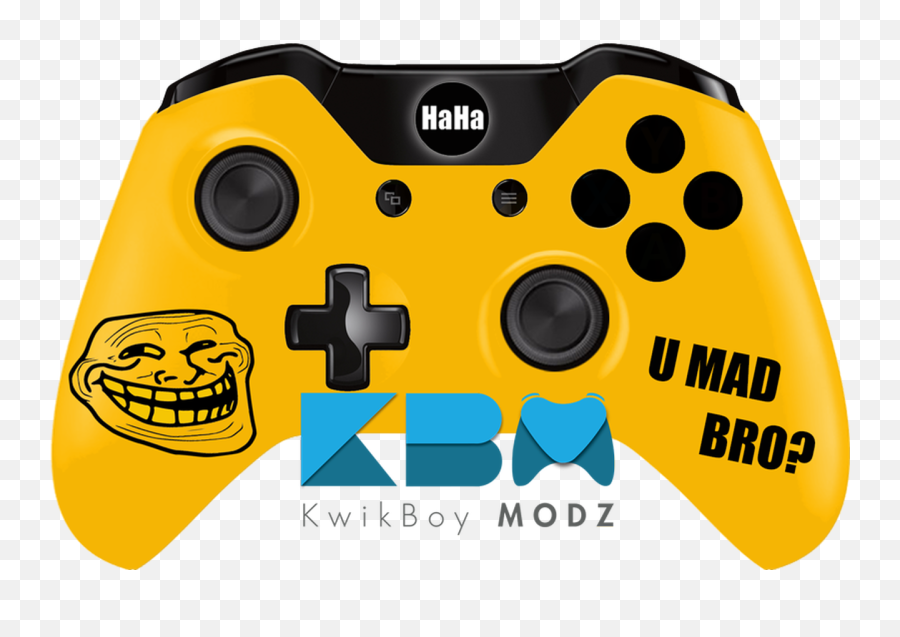 Troll Face Xbox One Controller Yellow - Custom Controller Overlay Emoji,Xbox Different Emotion Faces