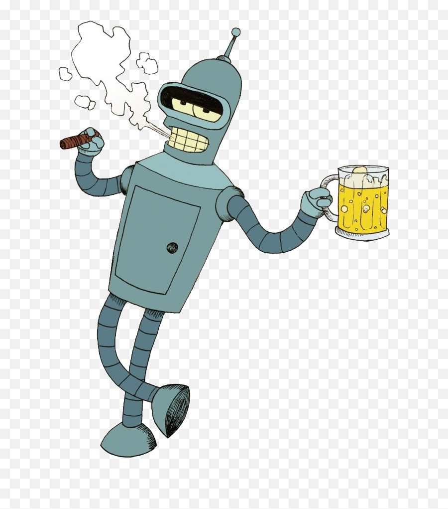 Do The - Bender Drinking And Smoking Emoji,Bender Monk Emotion