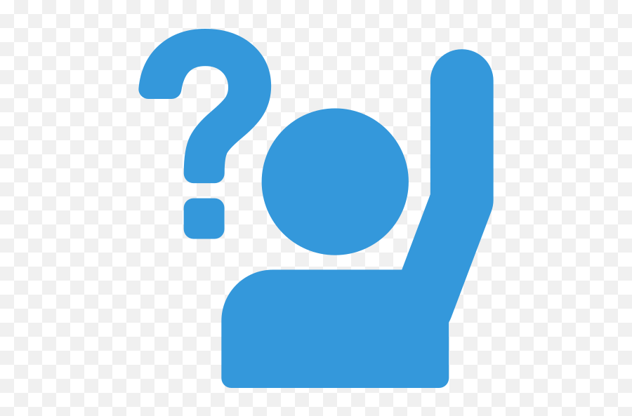 Question - Raise Hand Icon Blue Emoji,Raise Your Hand Emoji