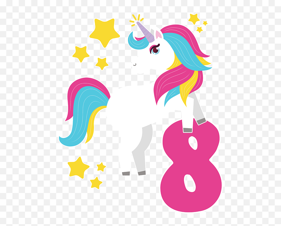 8th Birthday Girl Unicorn I Am 8 Gift T - Shirt 8th Birthday Unicorn Emoji,Girls Top Kids Unicorn Love Emojis Print T Shirt Tops & Legging