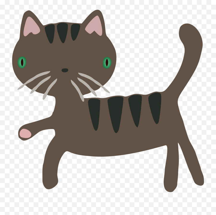 Brown Cartoon Cat With Black Stripes - Png Emoji,Cartoon Cats Different Emotions