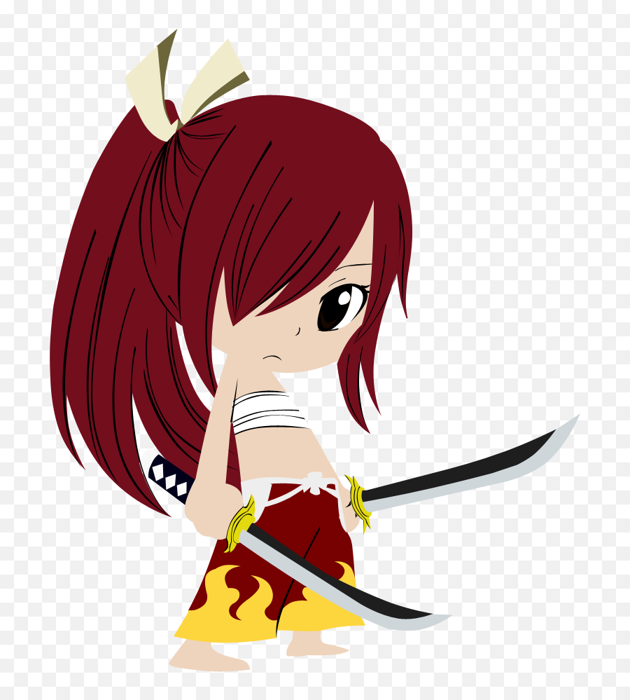 Fairy Tail Erza Chibi - Kawaii Erza Scarlet Chibi Emoji,Fairy Tail Erza Chibi Emoticon