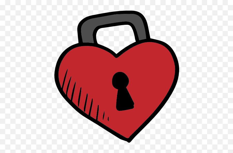 Valentines Day Lovely Romanticism Heart Lock Love Emoji,Red Heart And Lock Emojis