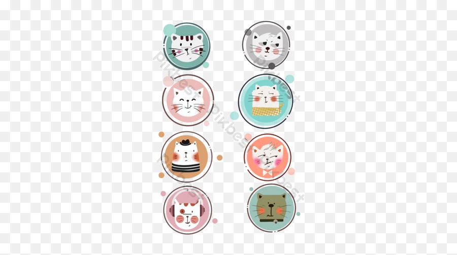 Cute Dark Brown Cat Face Avatar Isolated Vector Graphic Emoji,Kitty Face Emoticon Facebook