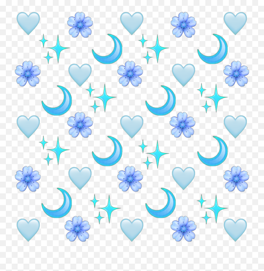 Blue Flower Sparkle Moon Sticker By Finjalorenzen - Emoji,Sparkle Heart Emoji