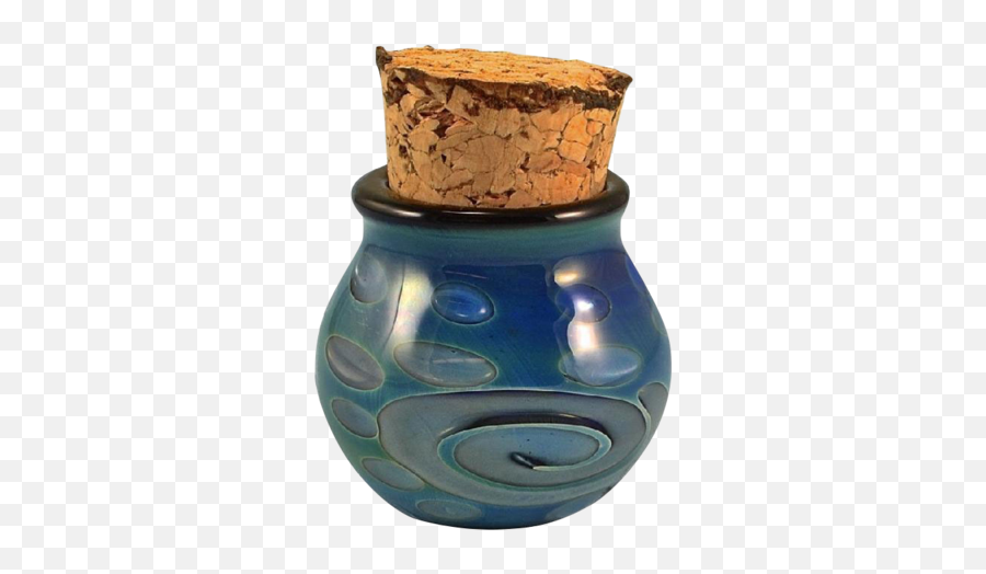 Iridescent Swirls Nug Jar With Cork - Vase Emoji,Cork Emoji