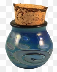 Iridescent Swirls Nug Jar With Cork - Vase Emoji,Cork Emoji