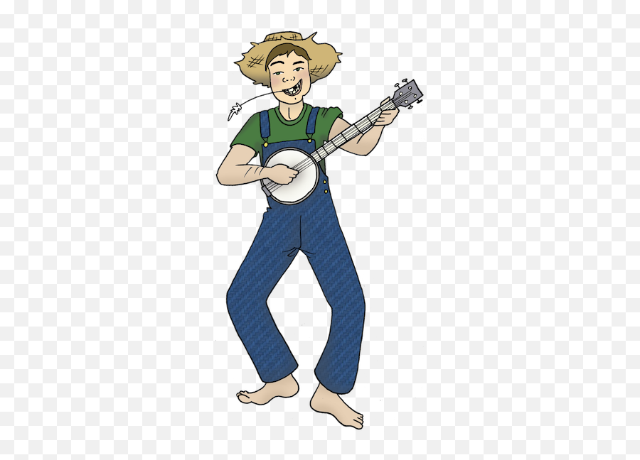 Hillbilly Clipart - Standing Around Emoji,Banjo Emoticon