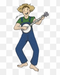 Hillbilly Clipart - Standing Around Emoji,Banjo Emoticon