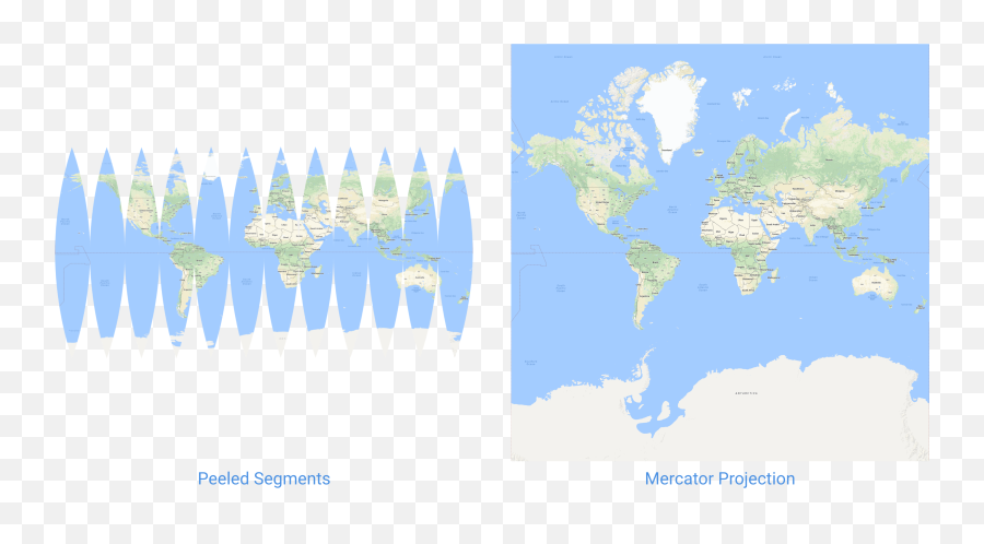 Prototyping A Smoother Map A Glimpse Into How Google Maps - Peeled Segments World Map Emoji,Africa Continent Map Emoji