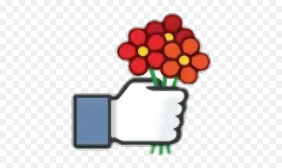 Facebook Like Mao Hand Curtir Sticker By Ingrid D - Png Facebook Like Sticker Emoji,Flower Emoji Facebook