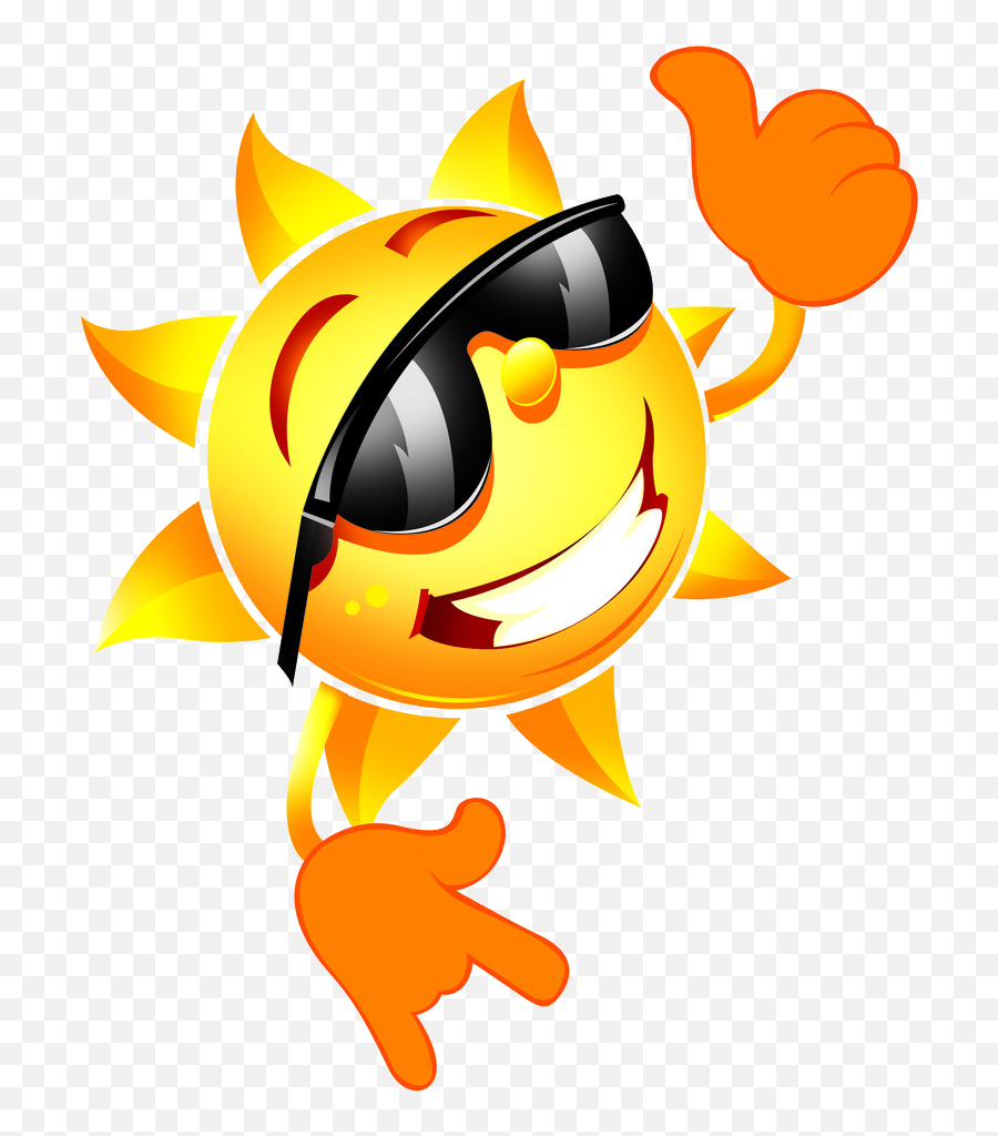 Download With Sun Sunglasses Cartoon Free Transparent Image - Transparent Png Sun Thumbs Up Png Emoji,Irish Dance Emoticon