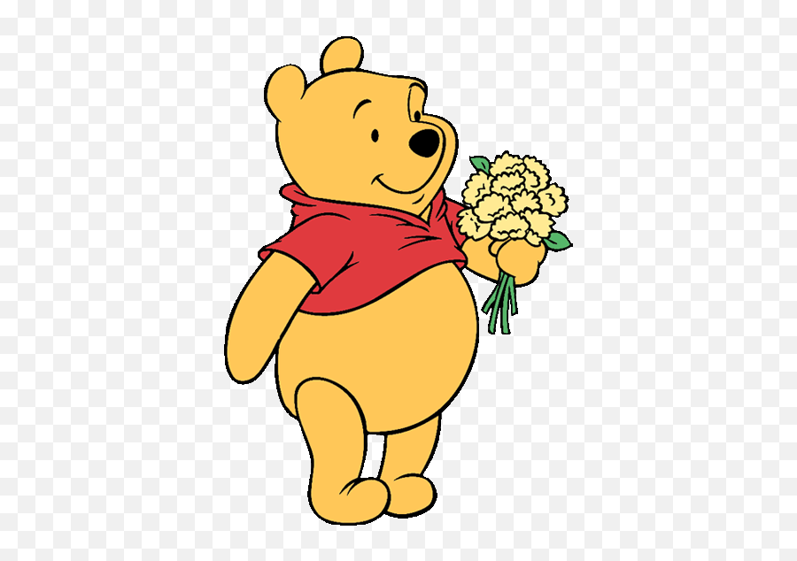 Pooh Bear Clipart - Clipart Suggest Winnie The Pooh With Flowers Drawing Emoji,Winnie The Pooh And Emotions