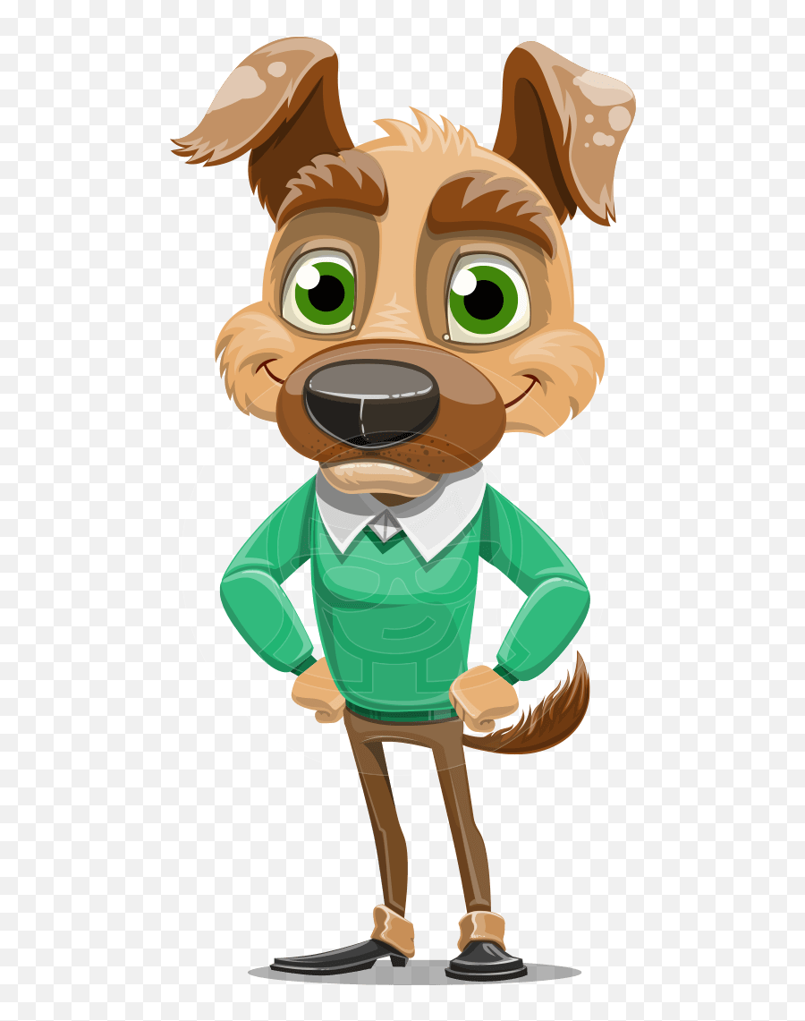 Dog With Clothes Cartoon Vector - Character Emoji,Emotion Chart Using Dogs