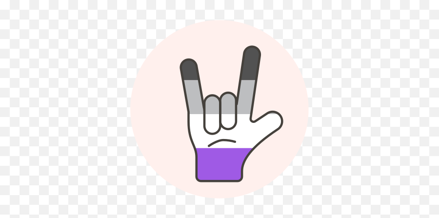 Asexual Flag Hand Rock Free Icon Of - Bandeira Assexual Png Mao Emoji,Rock Fist Emoticon Facebook