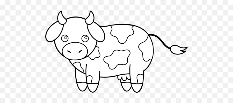 Cute Cow Clipart - Cute Cow Clipart Black And White Emoji,Cute Little Cow Emoticon