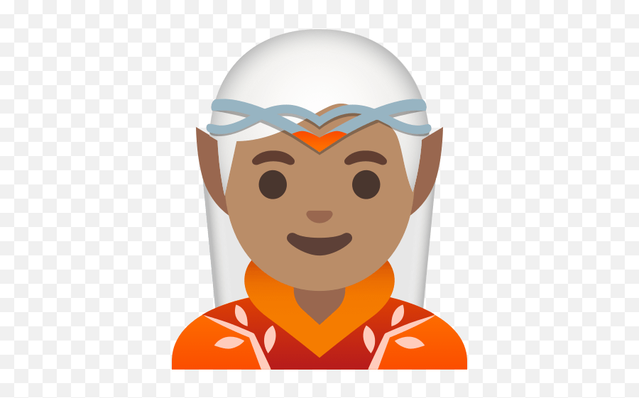 Elfo Con Tono De Piel Medio Emoji,Emoji De Verengena Png