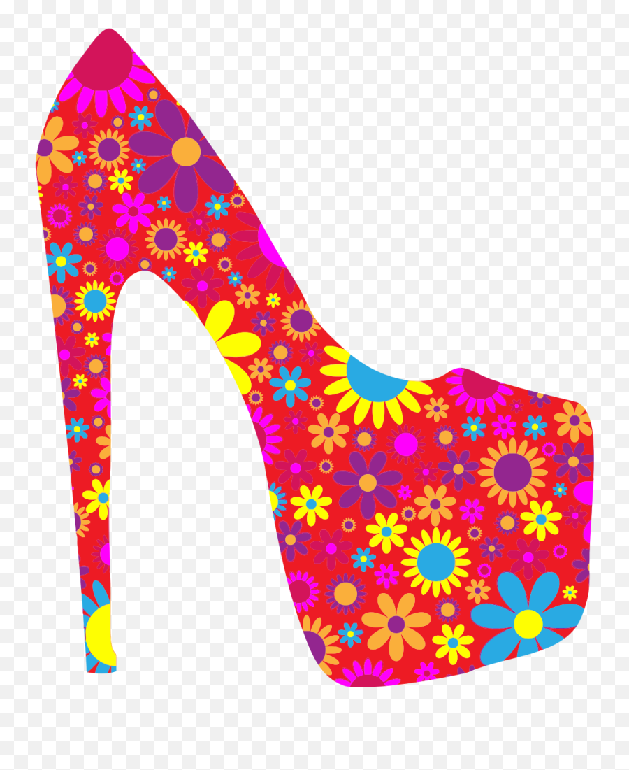 Floral Shoe Clip Art Image - Clipsafari Colorful High Heel Clipart Emoji,Emoji High Tops
