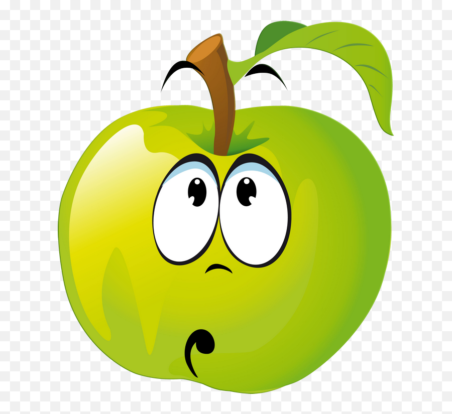 Fruit Clipart Smiley Face Fruit Smiley - Verduras Plantas Tristes Animadas Emoji,Apfel Emoji
