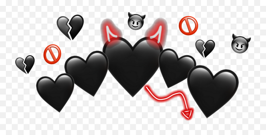 Devil Emoji Black Sticker By Elle - Emoji De Angel Y Diablo,Devil Sign Emoji