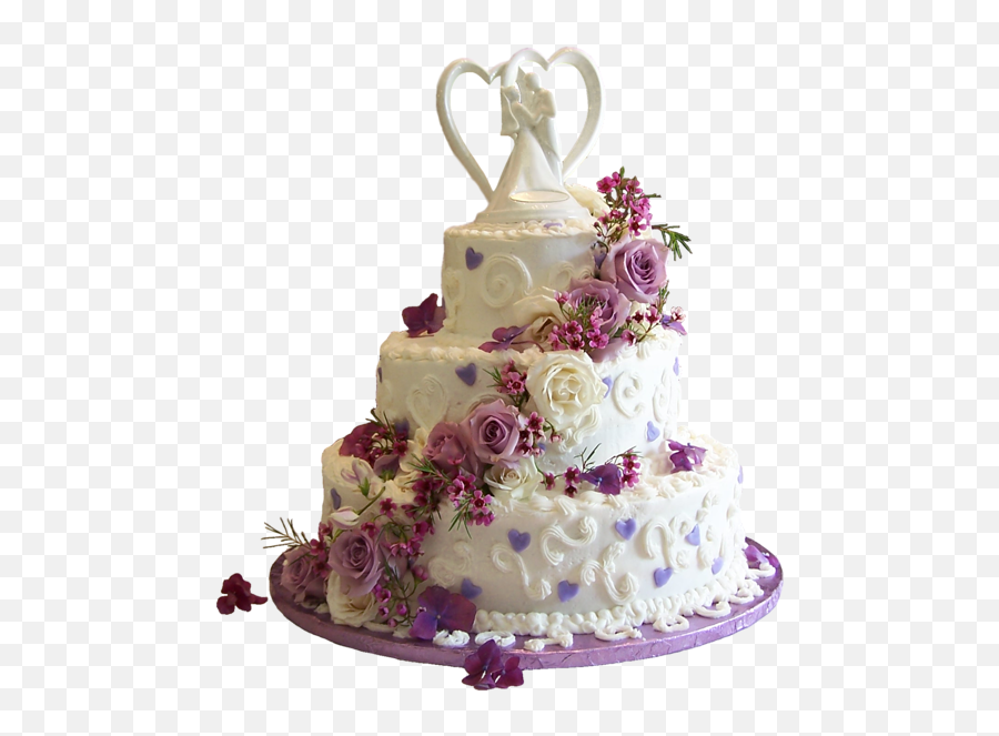 White Wedding Cake With Purple Roses - Wedding Cake Designs Png Emoji,Purple Emoji Cake