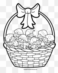 Clipart Happy Easter Basket Clipart Happy Easter Basket - Easter Basket Clipart Black And White Emoji,Emoticon Easter Basket