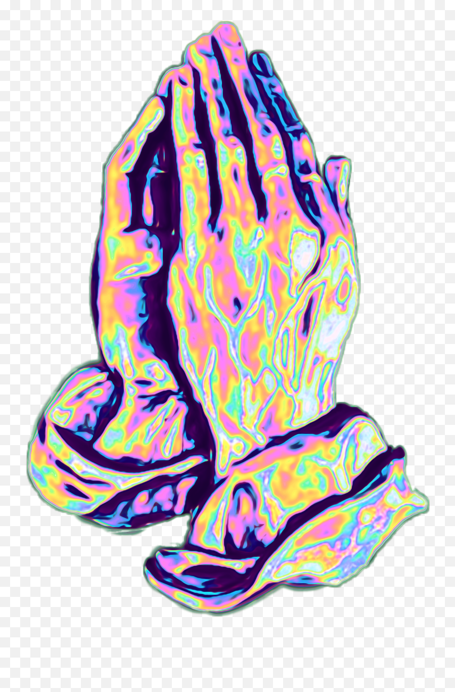Hands Prayer Hand Praying Sticker By Dinaaaaaah - Praying Hands Holographic Emoji,Emojis For Twitter Praying Hands
