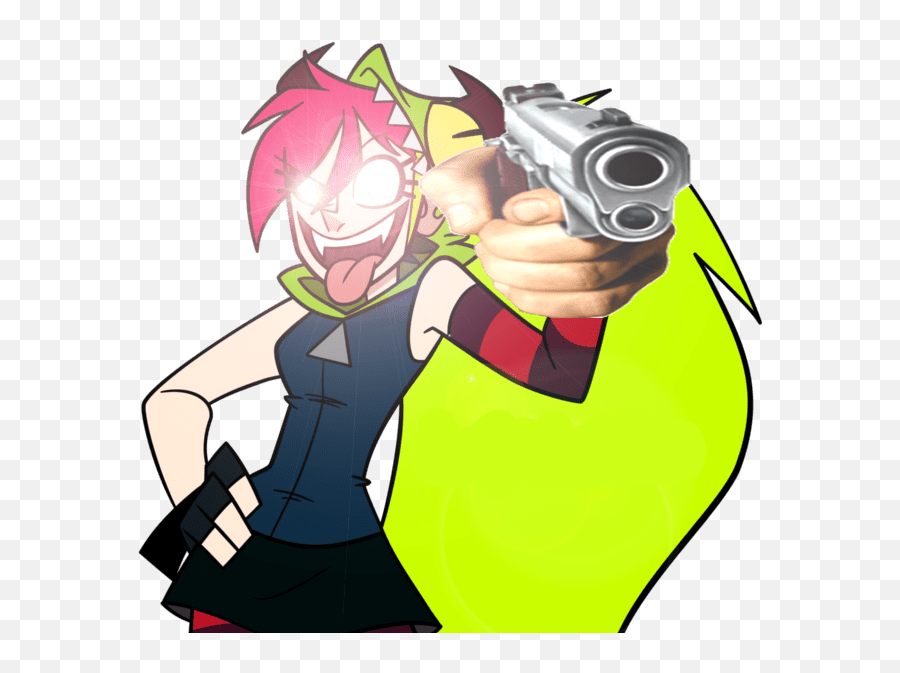 The Best 22 Hand Pointing Gun Meme - Villainous Characters In Victor And Valentino Emoji,Girl With Gun Emoticon