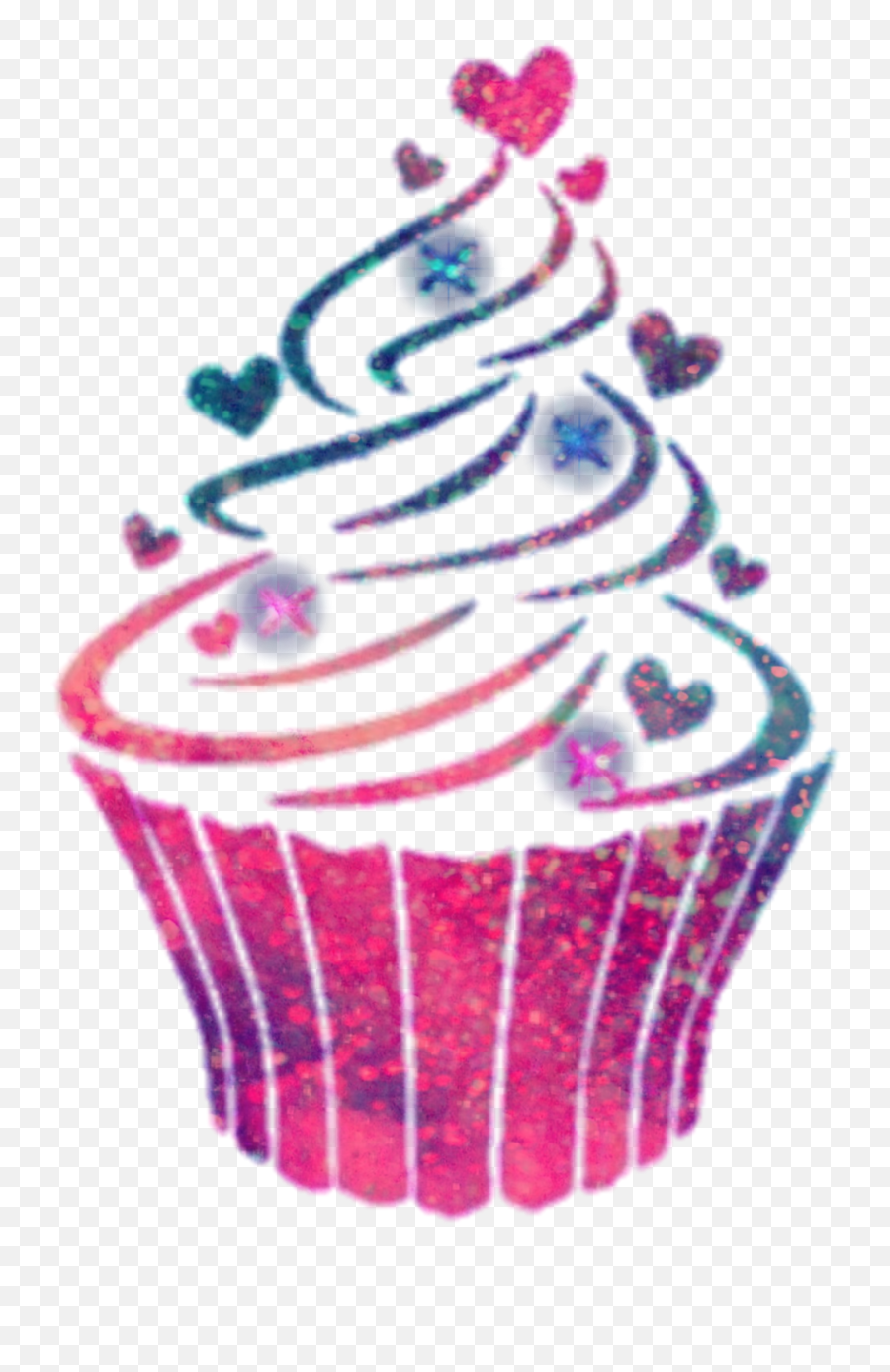 Cupcake Sweets Sparkles Galaxy Blue Glitter Sparkles - Cupcake Silhouette Emoji,Emojis That Look Like Cupcakes