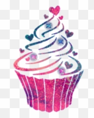 Cupcake Sweets Sparkles Galaxy Blue Glitter Sparkles - Cupcake Silhouette Emoji,Emojis That Look Like Cupcakes