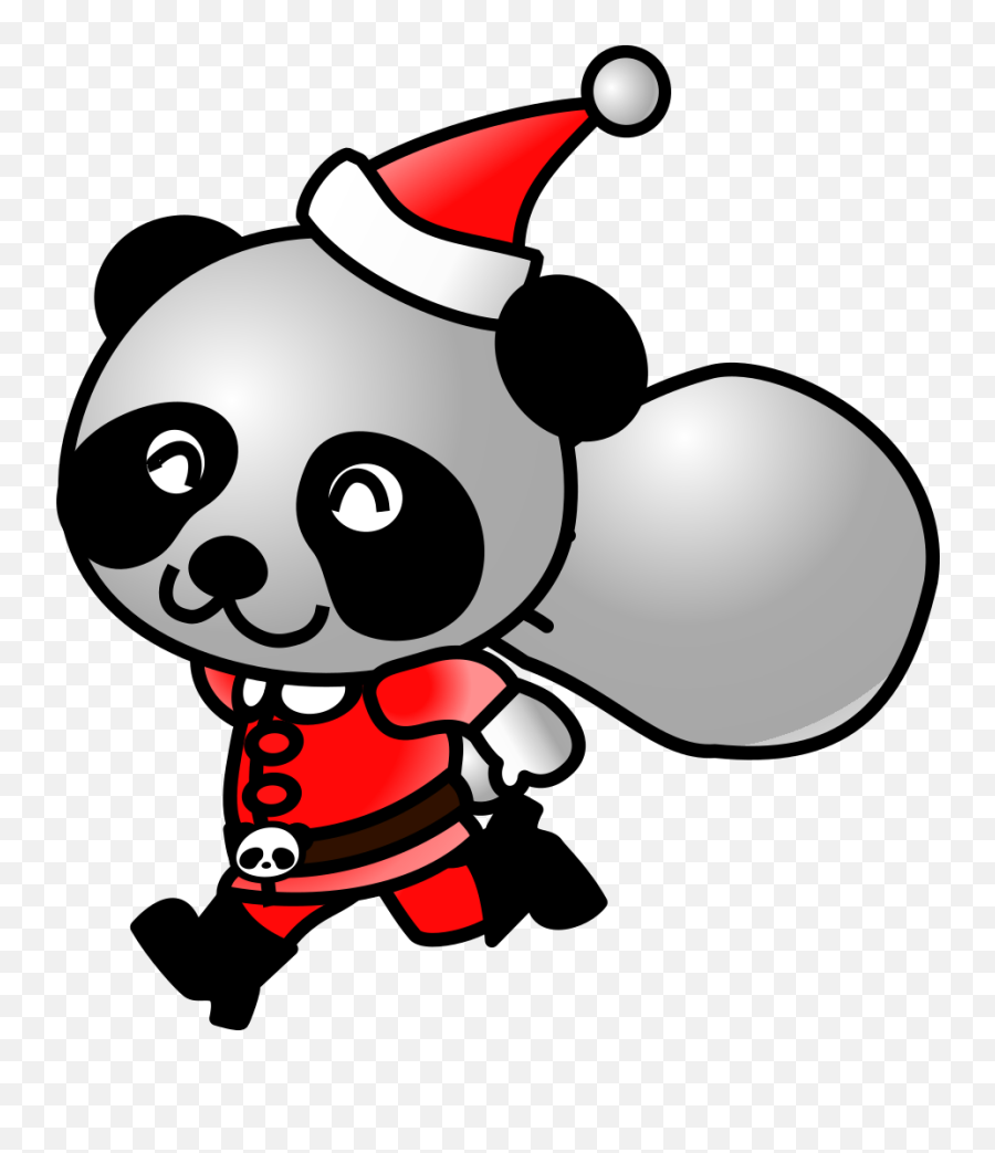 Santa Panda 2 Png Svg Clip Art For Web - Download Clip Art Christmas Panda Coloring Pages Emoji,Bagpipe Emoji
