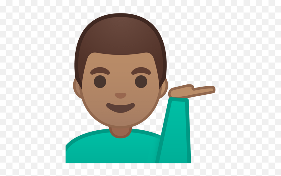 Raised Hand With Medium Skin Tone - Emoji Man Raising Hand,Brown Hands Up Emoticon
