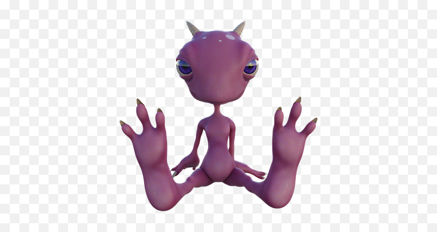 Free Photo Funny Pink Cartoon Horns Fantasy Alien Character - Cartoon Cute Alien Transparent Emoji,Cartoon Emotions List