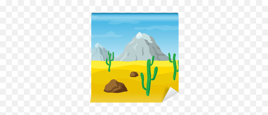 Wall Mural Desert Sand Landscape Vector Illustration Emoji,Desert Emoji\