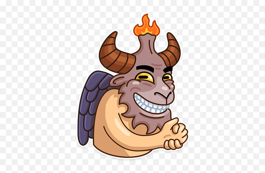 Sly Baphomet - Telegram Sticker English Emoji,Sly Smile Emoji