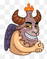 Sly Baphomet - Telegram Sticker English Emoji,Sly Smile Emoji