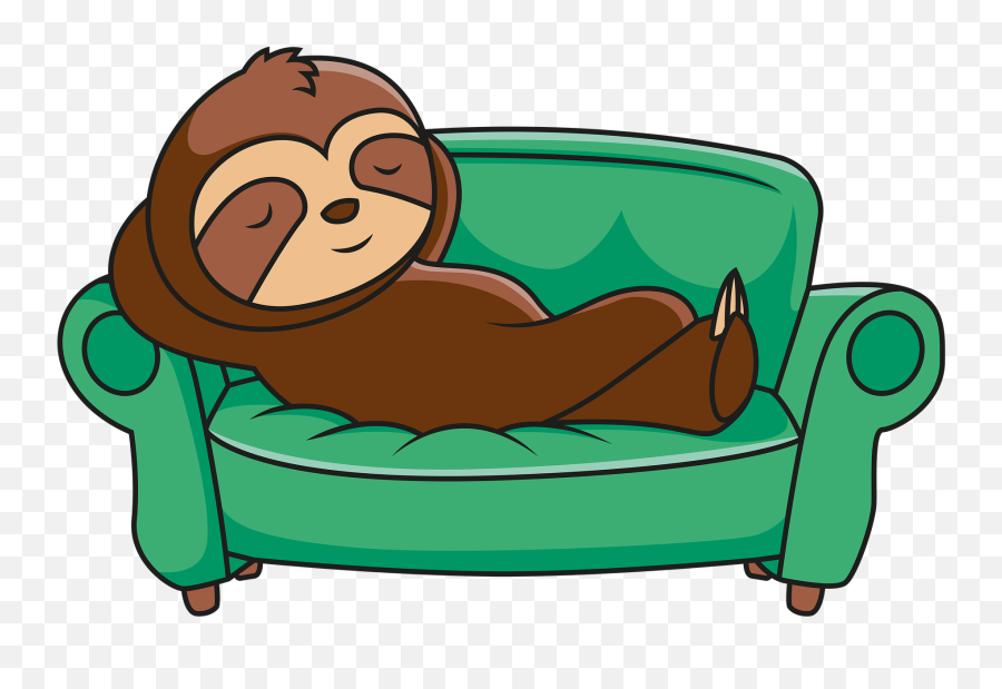 Might Feel Lazy And Procrastinate - Cartoon Sloth On Couch Emoji,Nofap Emotions