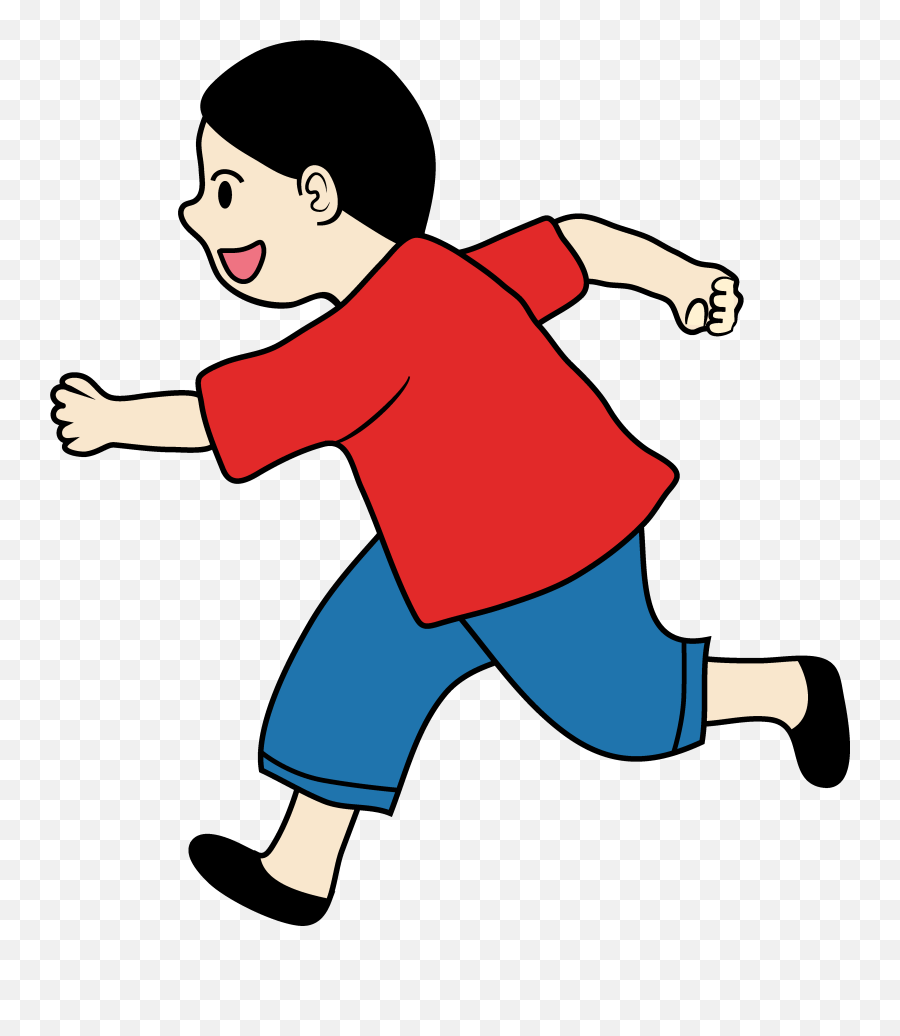 Kid Clipart Of A Little Boy Running - Kid Clip Art Running Emoji,Boy Running Emoji